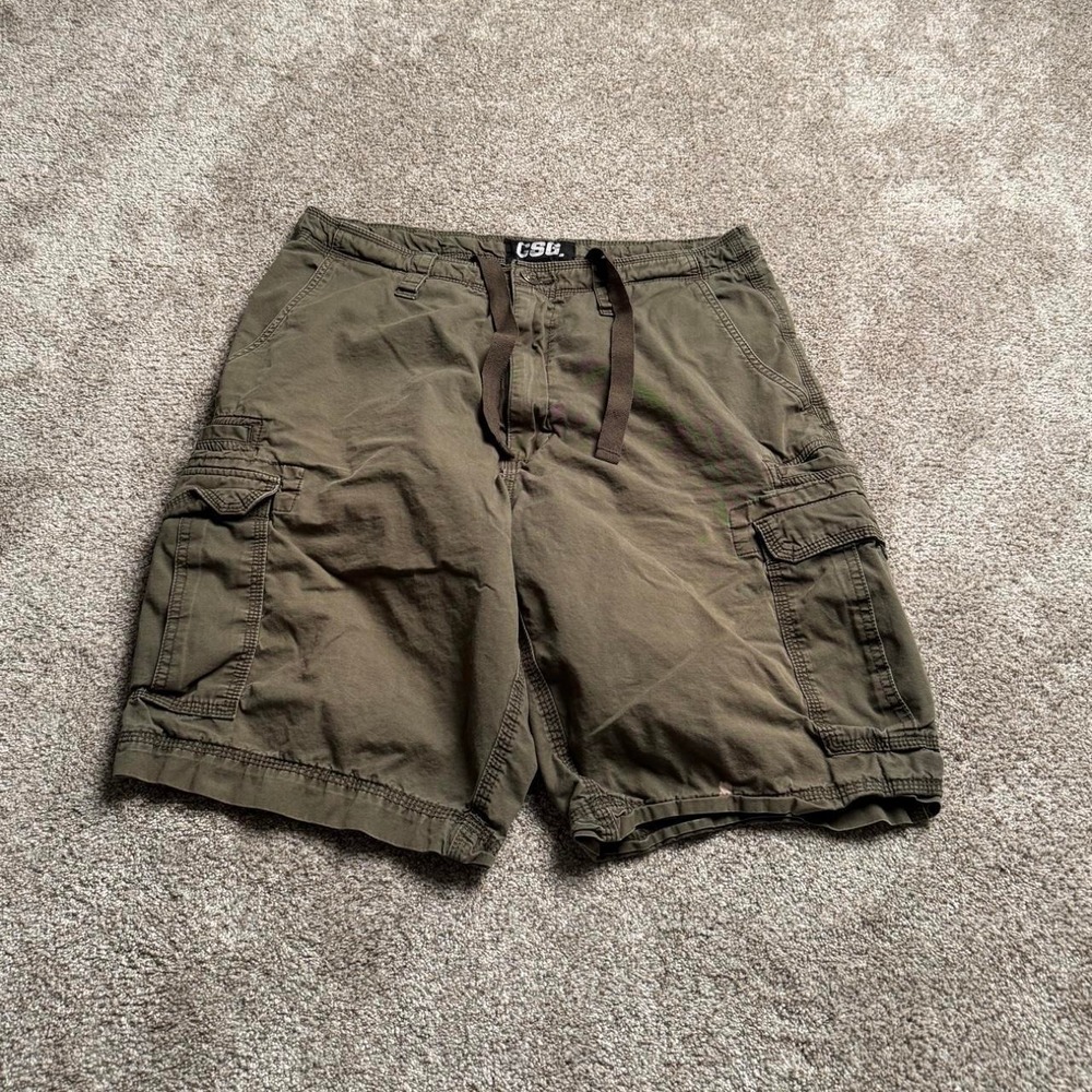 CSG MILITARY GREEN CARGO SHORTS